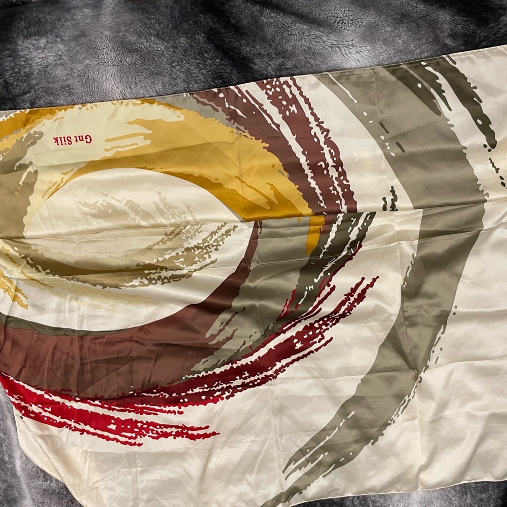 Colorful Silk Scarf with Abstract Design